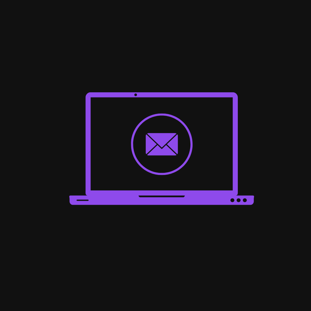 "Email icon on a laptop for website contact page."